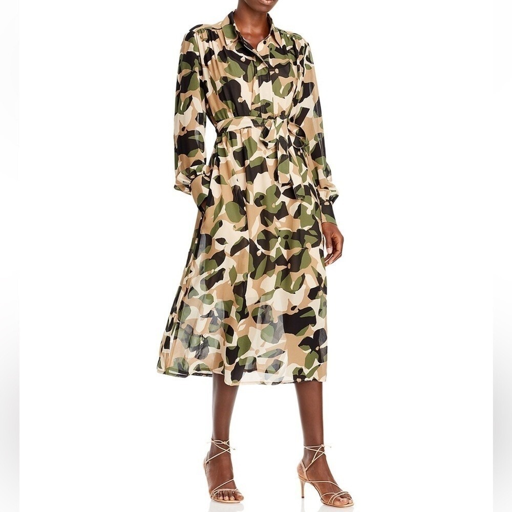 Hugo Boss Dakaria Camo Shirt Dress in Size 10 - NEW!